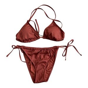 Shade & Shore Brown Bikini Set Size 8/10